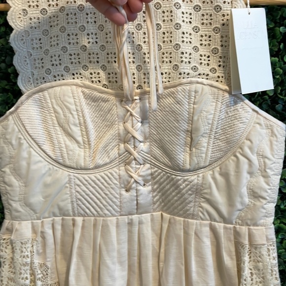 NWT ULLA JOHNSON Sabrina Lace High Neck A-Line Mini Dress - Picture 12 of 12